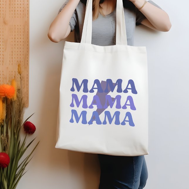 Sac fourre-tout de devis Mama Mama Mama bleu et vi (Créateur téléchargé)