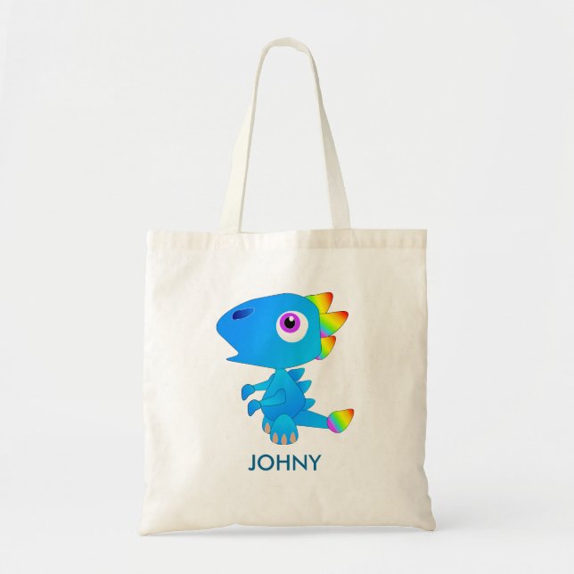 Sac fourre-tout de dragon bleu mou personnalisé (Devant)