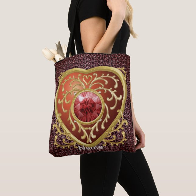 Sac fourre-tout de fée Red Jewel Heart (De près)