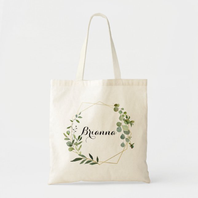 Sac fourre-tout de femme de chambre verte tropical (Devant)