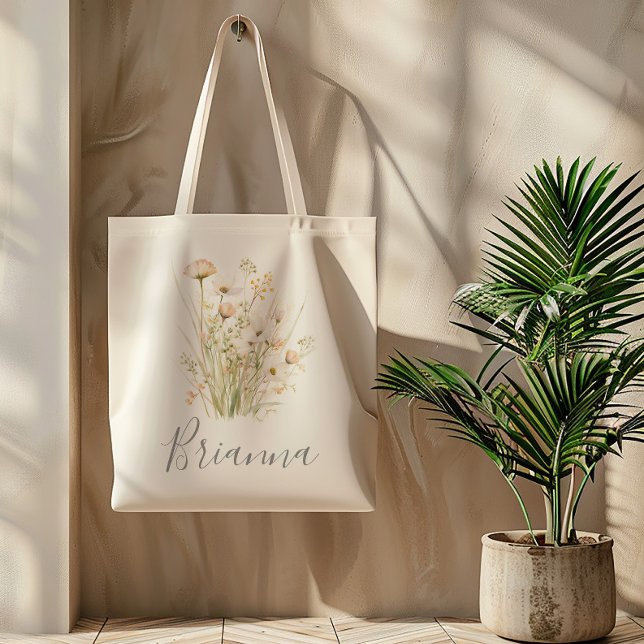 Sac fourre-tout de femme de Fleur sauvage Boho Blu (Créateur téléchargé)