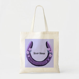 Sac fourre-tout de fer à cheval à fleurs violet