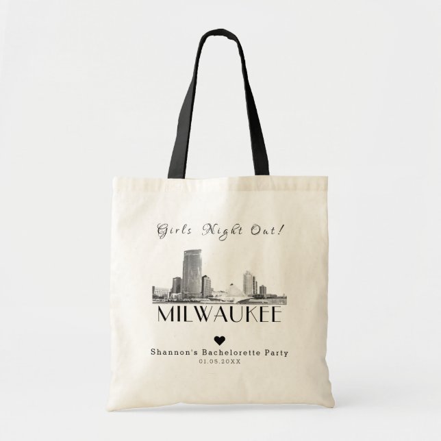 Sac fourre-tout de fête de la Bachelorette de Milw (Devant)