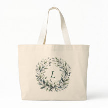 Sac fourre-tout de feuille verte monogramme person