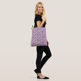 Sac fourre-tout de fleurs à ressort violet