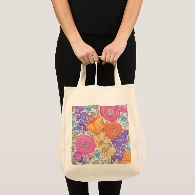 Sac fourre-tout de fleurs d'aquarelle (Devant (produit))