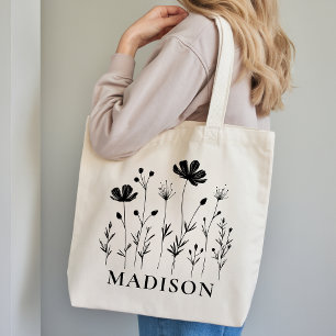 Sac fourre-tout de fleurs sauvages personnalisé Ca