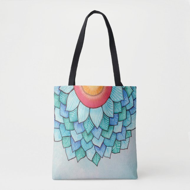 Sac fourre-tout de fleurs tropicales crayon (Devant)