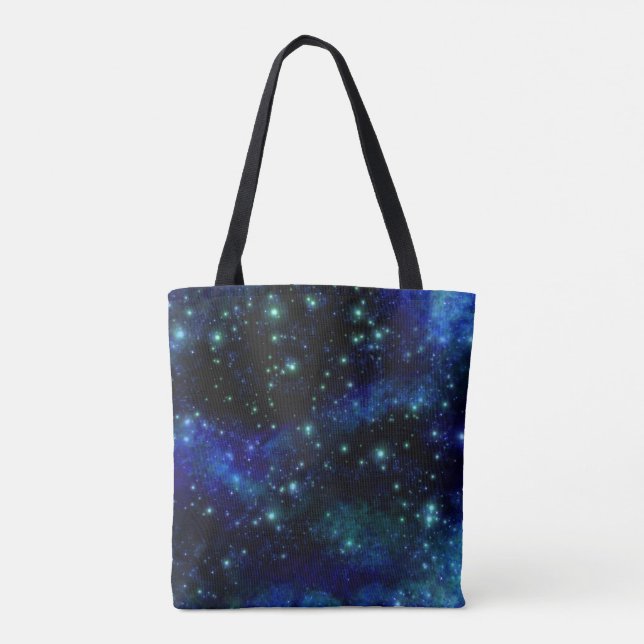 Sac fourre-tout de galaxie bleu personnalisé (Dos)