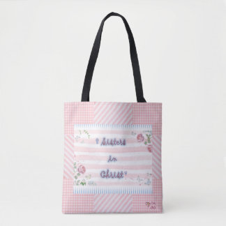 Sac fourre-tout de la Bible rose et blanc "Soeurs