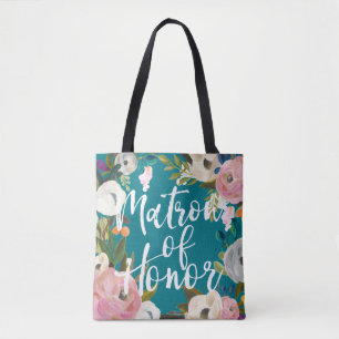 Sac fourre-tout de la Matrone d'honneur à fleurs b