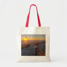 Sac fourre-tout de la scène de la plage de Noël