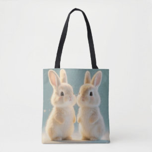 Sac fourre-tout de lapin neigeux