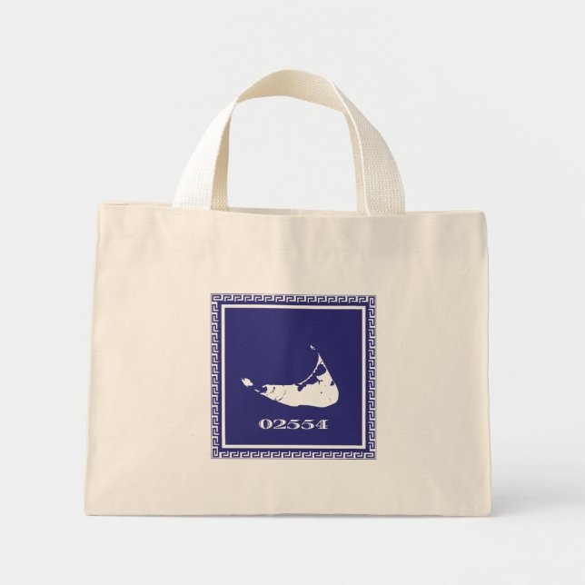 Sac fourre-tout de l'île Nantucket bleu et blanc (Devant)