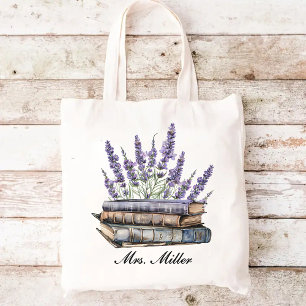 Sac fourre-tout de livre floral Lavender personnal