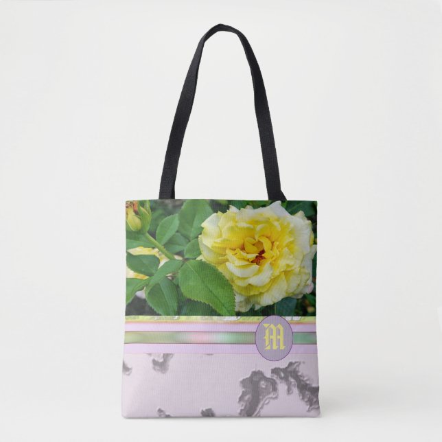 SAC FOURRE-TOUT de marbre pourpre à monogramme de (Devant)