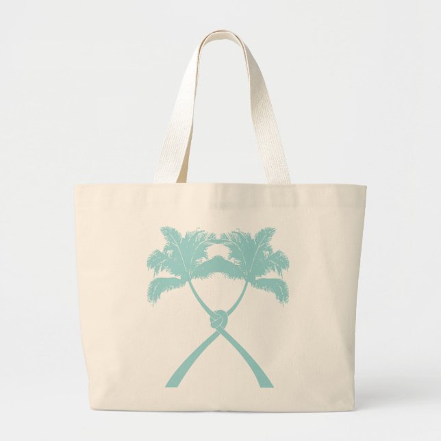 Sac fourre-tout de mariage de plage de palmiers à  (Devant)