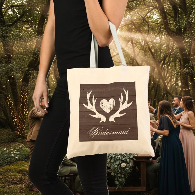Sac fourre-tout de mariage de sapin rustique (rustic bridesmaid tote bag)
