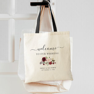 Sac fourre-tout de mariage floral de bienvenue à s