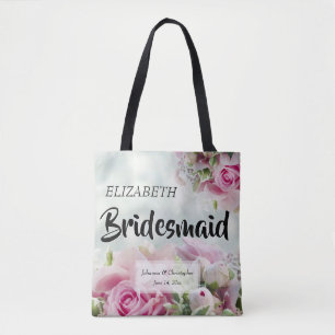 Sac fourre-tout de Mariage Pink Roses Bridesmaid a