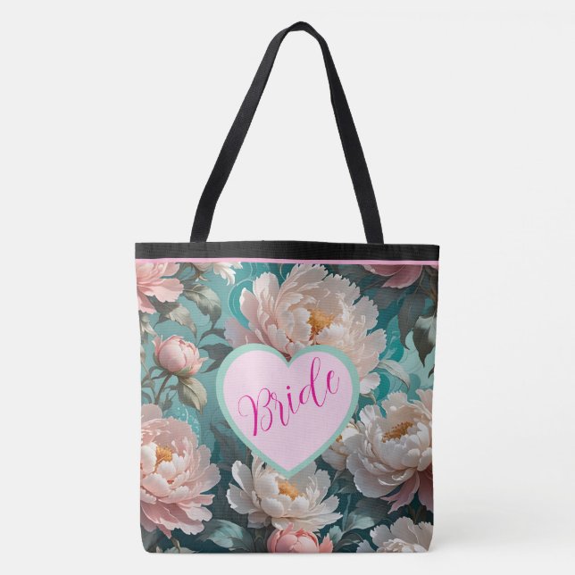 Sac fourre-tout de mariée à impression multi fleur (Devant)