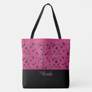 Sac fourre-tout de mariée Rose chaud et rouleaux n