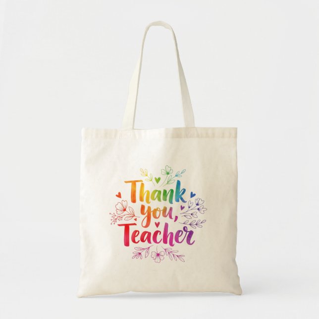 Sac fourre-tout de Merci de l'enseignant Rainbow (Devant)