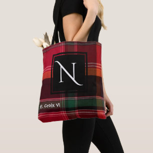 Sac fourre-tout de monogramme carré Red Green Mad