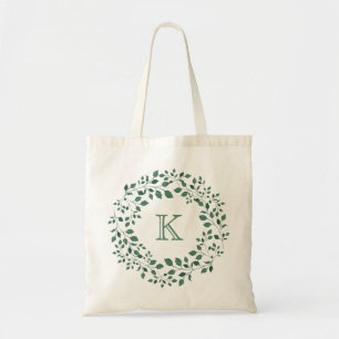 Sac fourre-tout de monogramme de couronnes vertes 