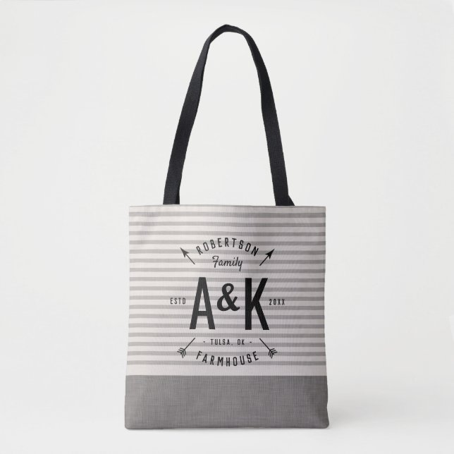 Sac fourre-tout de monogramme de la famille Rustic (Devant)