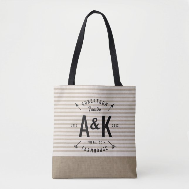 Sac fourre-tout de monogramme de la famille Rustic (Devant)