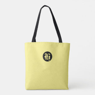 Sac fourre-tout de monogramme jaune