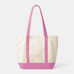 Sac fourre-tout de monogramme rose Preppy personna