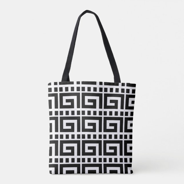 Sac fourre-tout de Motif à clé grecque classique - (Dos)