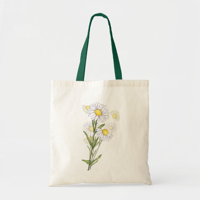 Sac fourre - tout de Motif à fleurs blanches de fl (Devant)