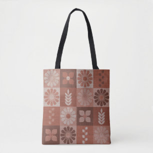 Sac fourre-tout de Motif de Brown Burlap Rustique