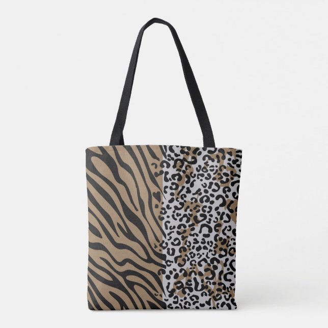 Sac fourre-tout de motif zèbre léopard animal (Dos)