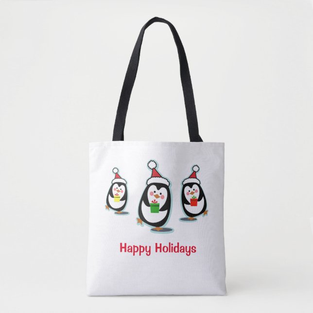Sac fourre-tout de Noël des Pingouins (Devant)
