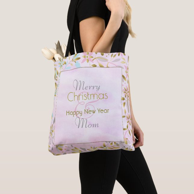 Sac fourre-tout de Noël Pastel Flower (De près)