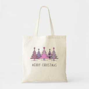 Sac fourre-tout de Noël rose et violet
