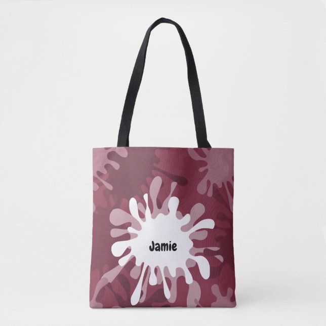 Sac fourre-tout de nom de la peinture rouge amusan (Devant)