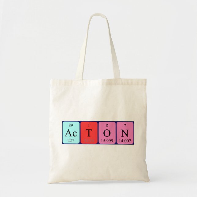 Sac fourre-tout de nom de table périodique Acton (Devant)