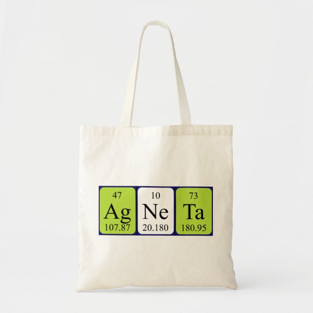 Sac fourre-tout de nom de table périodique Agneta (Devant)
