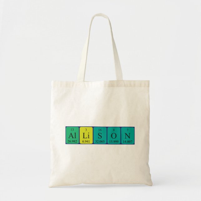 Sac fourre-tout de nom de table périodique Allison (Devant)