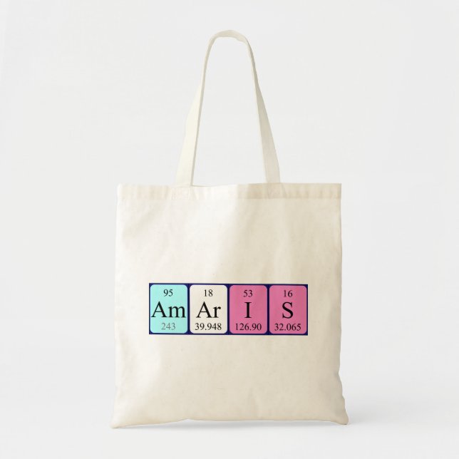 Sac fourre-tout de nom de table périodique Amaris (Devant)