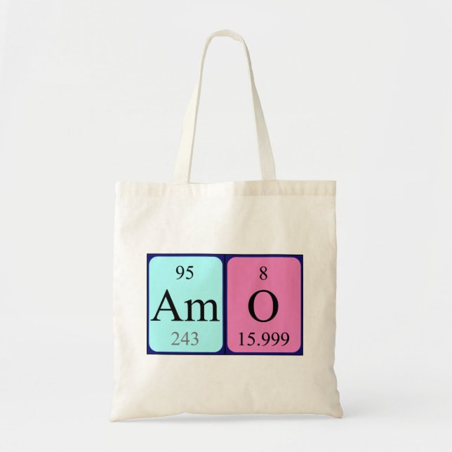 Sac fourre-tout de nom de table périodique Amo (Devant)