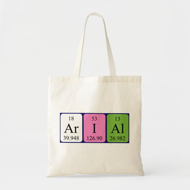Sac fourre-tout de nom de table périodique Arial (Devant)