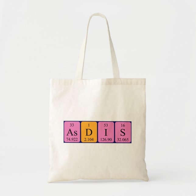 Sac fourre-tout de nom de table périodique Asdis (Devant)