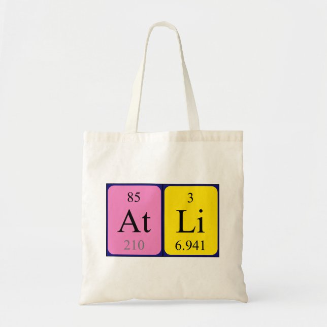 Sac fourre-tout de nom de table périodique Atli (Devant)