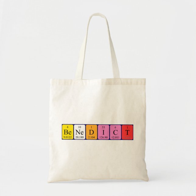 Sac fourre-tout de nom de table périodique Benedic (Devant)